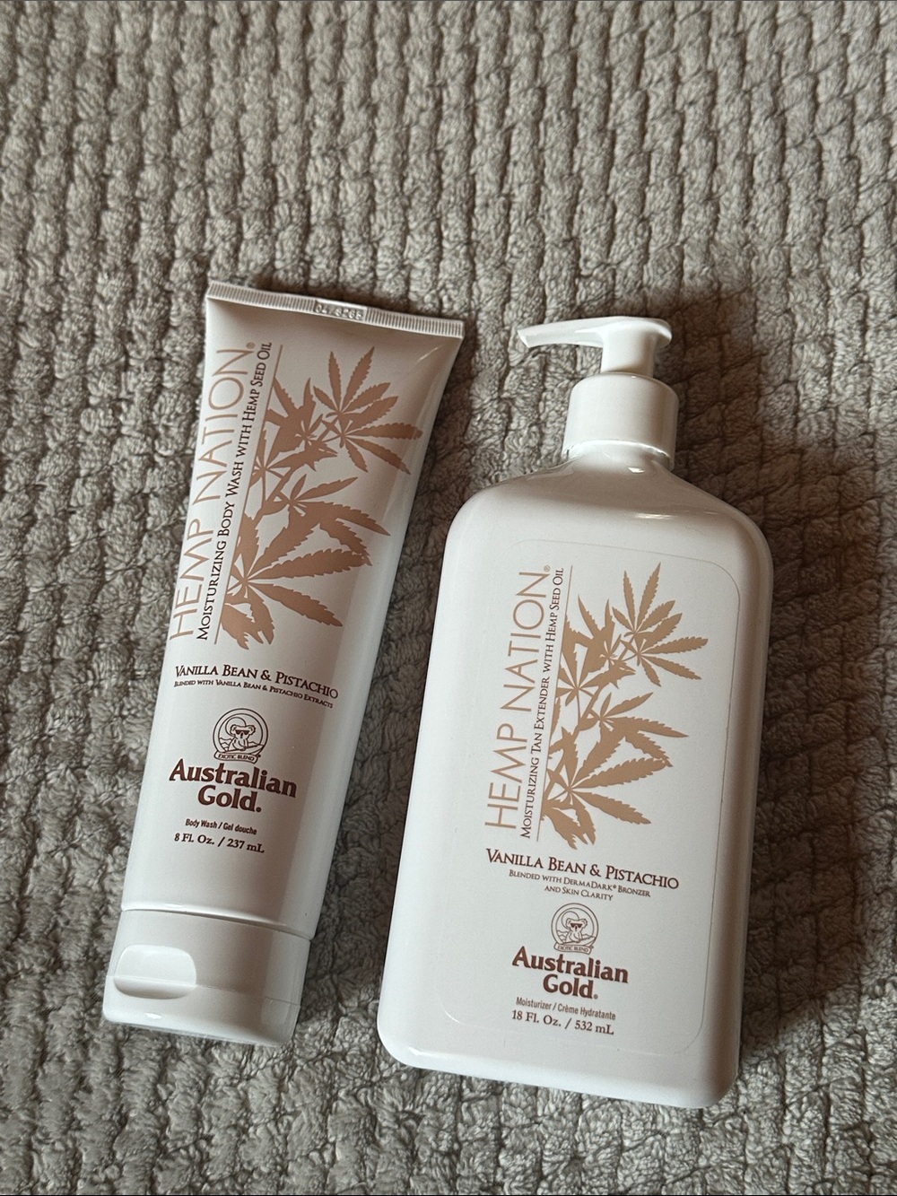 NEW Hemp Nation Vanilla Bean & Pistachio Moisturizing Body Lotion and Body Wash